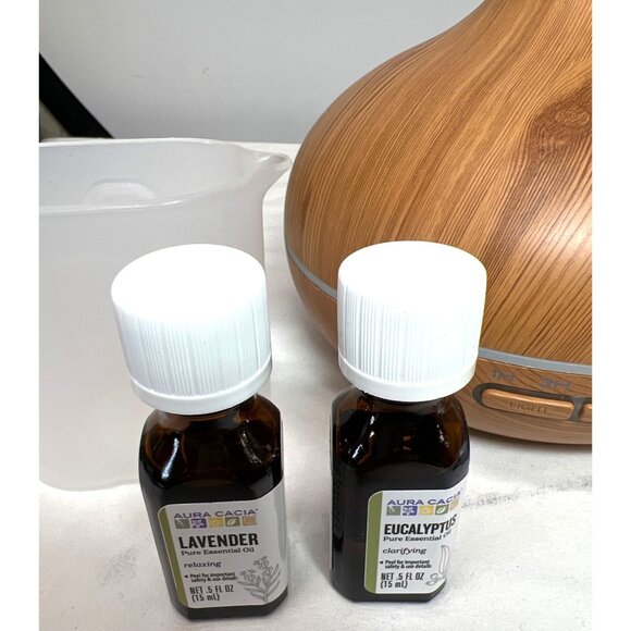 Aromatherapy Essential Oil Diffuser Set With Aura Cacia Lavender & Eucalyptus Oi - Picture 3 of 5